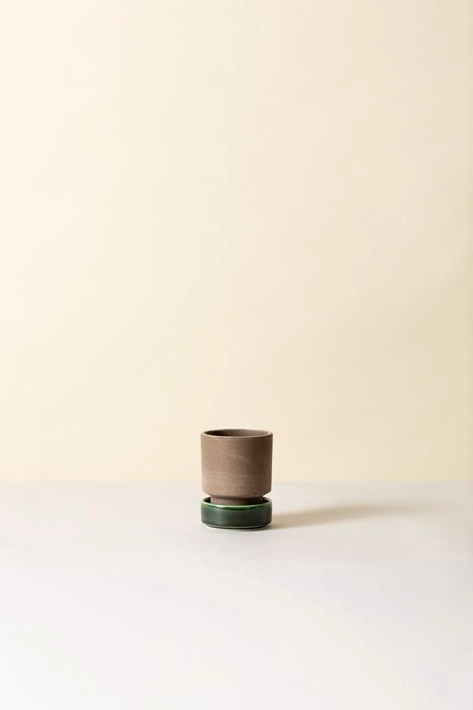 Hoff Blumentopf 2-teilig, Ø8 cm, Raw Grey-Emerald Green Bergs Potter