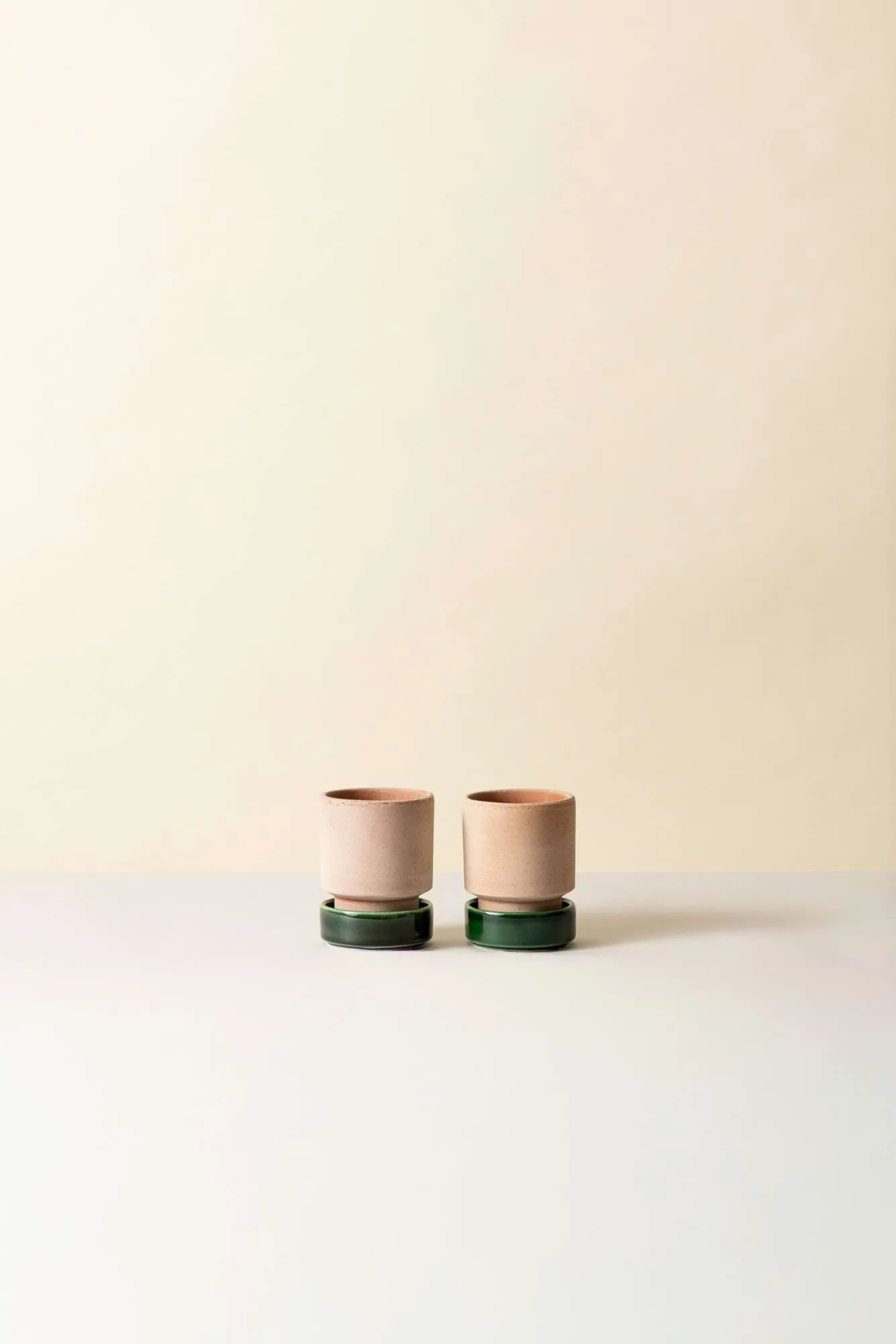 Hoff Blumentopf 2-teilig, Ø8 cm, Raw Rosa-Emerald Green Bergs Potter