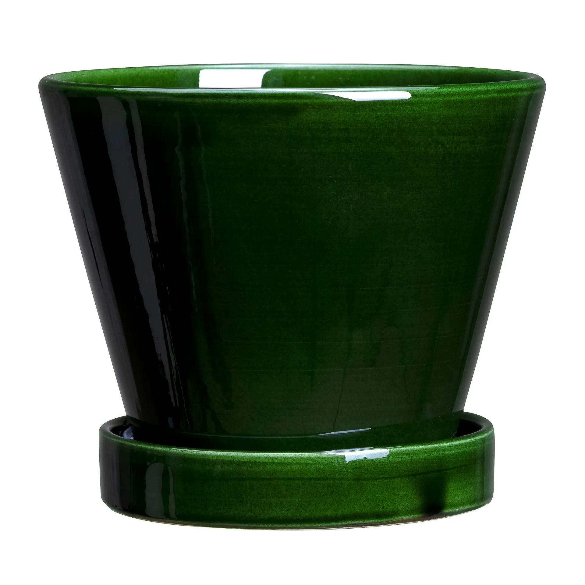 Julie Blumentopf glasiert Ø11cm, Green emerald Bergs Potter