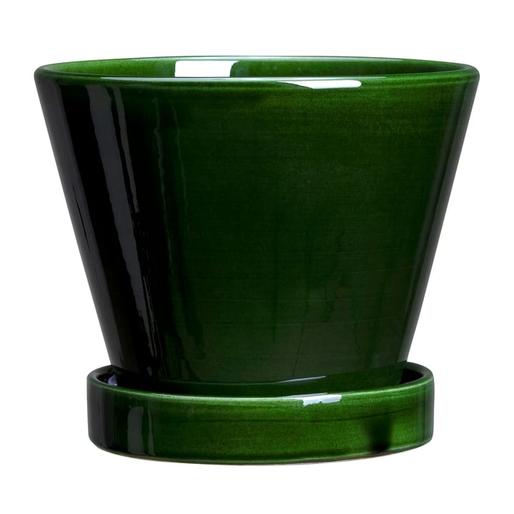Julie Blumentopf glasiert Ø13cm - Green emerald - Bergs Potter