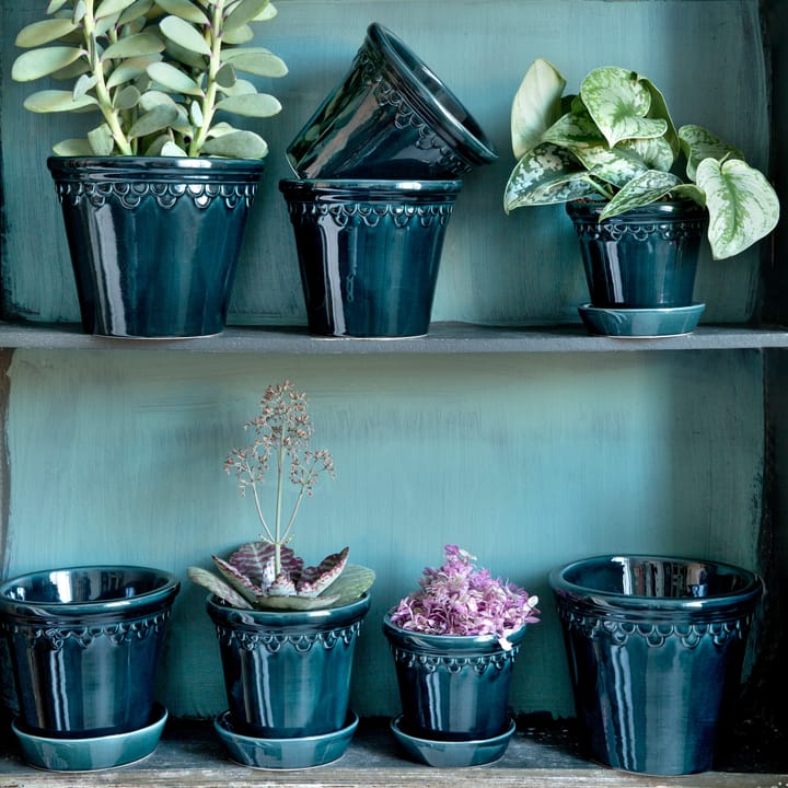 Københavner Blumentopf glasiert Ø12cm, Blau Bergs Potter