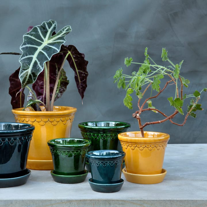 Københavner Blumentopf glasiert Ø12cm, Grün Bergs Potter