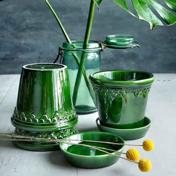Københavner Blumentopf glasiert Ø14cm, Grün Bergs Potter