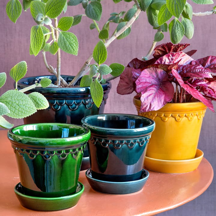 Københavner Blumentopf glasiert Ø14cm, Grün Bergs Potter