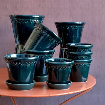 Københavner Blumentopf glasiert Ø18cm - Blau - Bergs Potter