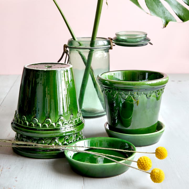 Københavner Blumentopf glasiert Ø18cm, Grün Bergs Potter