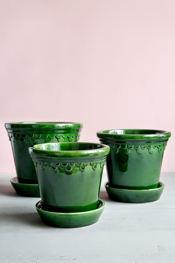 Københavner Blumentopf glasiert Ø18cm, Grün Bergs Potter