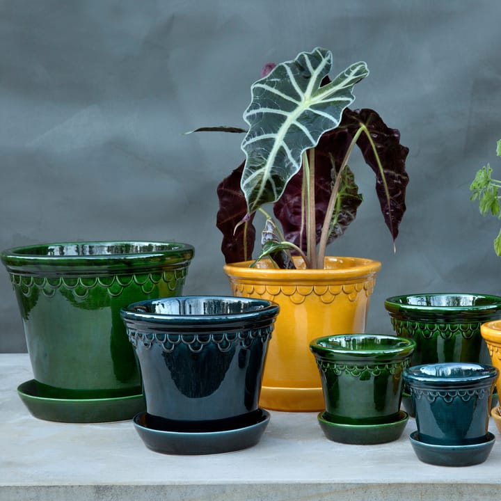 Københavner Blumentopf glasiert Ø25cm, Grün Bergs Potter