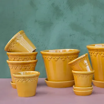 Københavner Blumentopf glasiert - Gelb, Ø16 cm - Bergs Potter