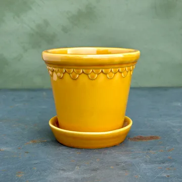 Københavner Blumentopf glasiert - Gelb, Ø16 cm - Bergs Potter