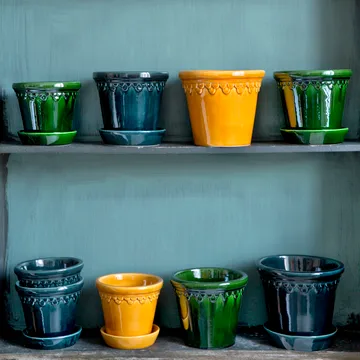 Københavner Blumentopf glasiert - Gelb, Ø16 cm - Bergs Potter