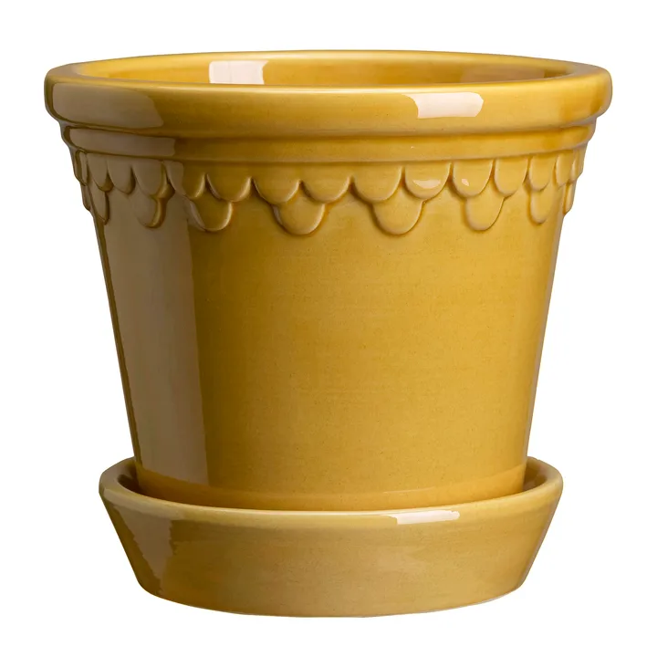 Københavner Blumentopf glasiert - Gelb, Ø16 cm - Bergs Potter