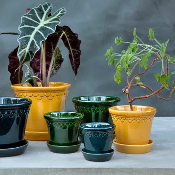 Københavner Blumentopf glasiert - Gelb, Ø18 cm - Bergs Potter