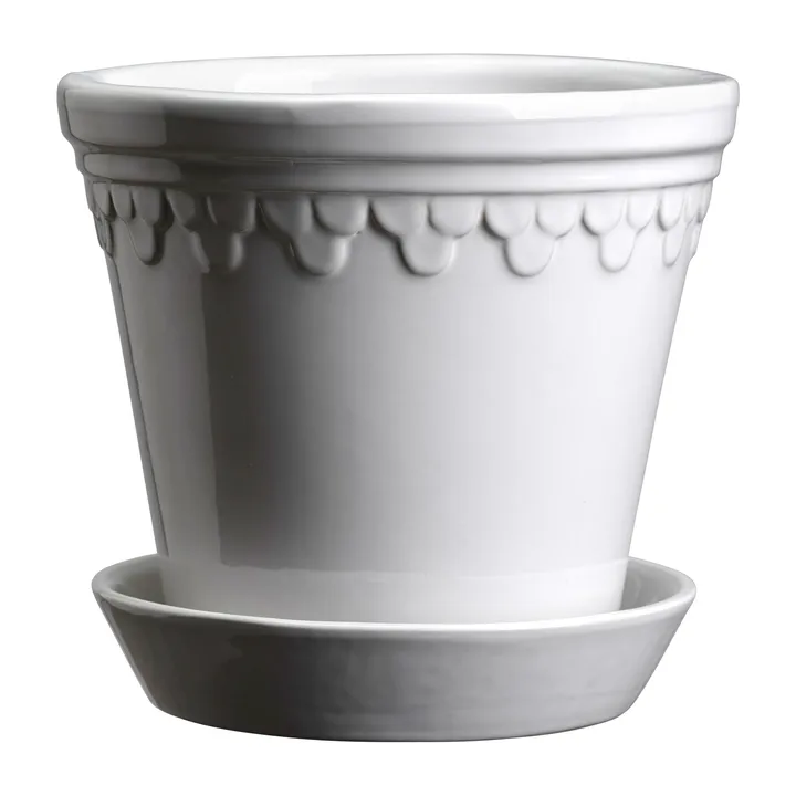 Københavner Blumentopf glasiert - Mineral White, Ø14 cm - Bergs Potter