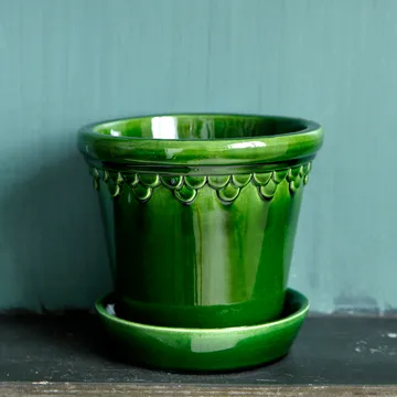 Köpenhamn Blumentopf glasiert - Grün, Ø16 cm - Bergs Potter