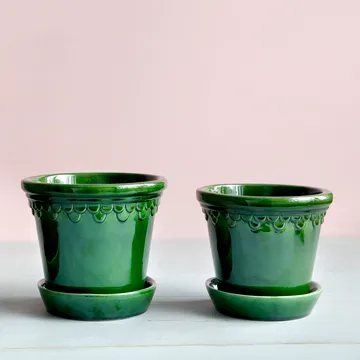 Köpenhamn Blumentopf glasiert - Grün, Ø16 cm - Bergs Potter