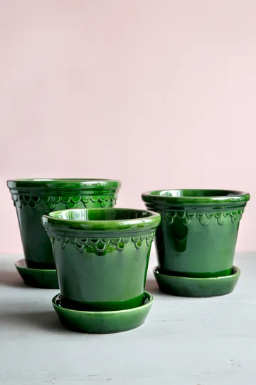 Köpenhamn Blumentopf glasiert - Grün, Ø18 cm - Bergs Potter