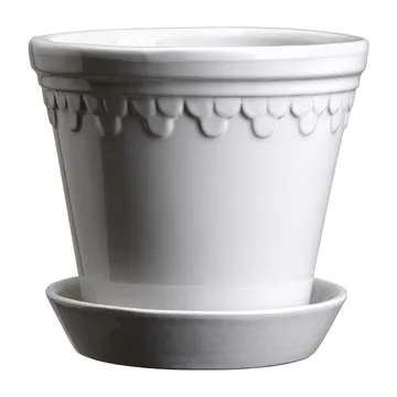 Köpenhamn Blumentopf glasiert - Mineral White (weiß), Ø21 cm - Bergs Potter