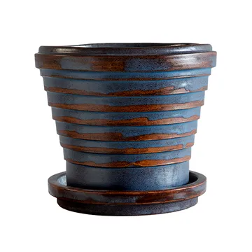 Planet Vintage Metalic Blumentopf Ø25cm - Blue brown - Bergs Potter