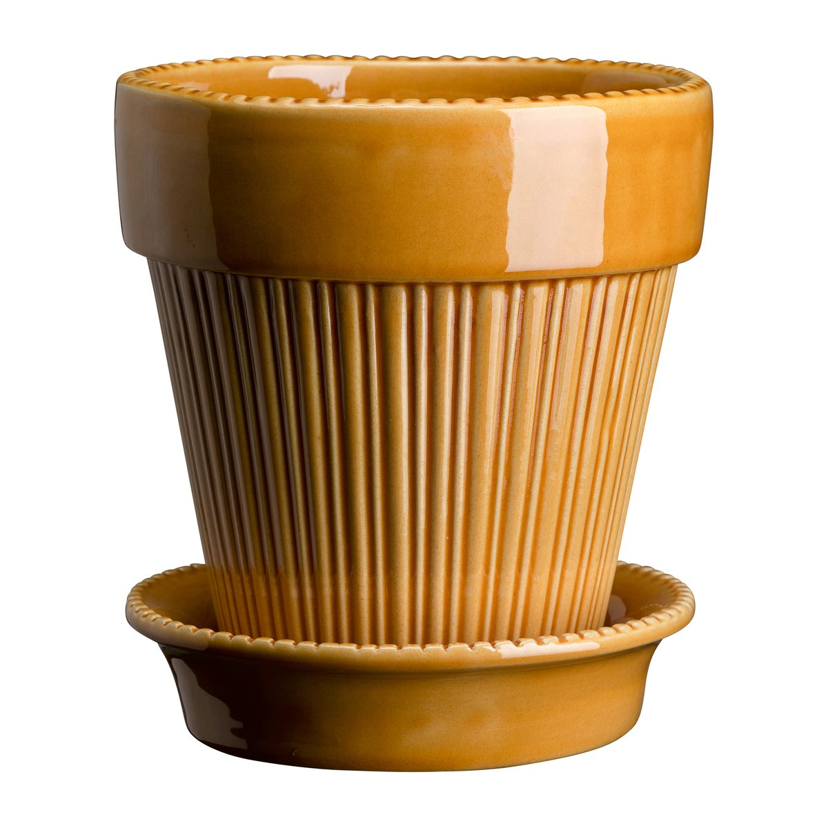 Bergs Potter Simona Blumentopf glasiert o 12 cm Yellow
