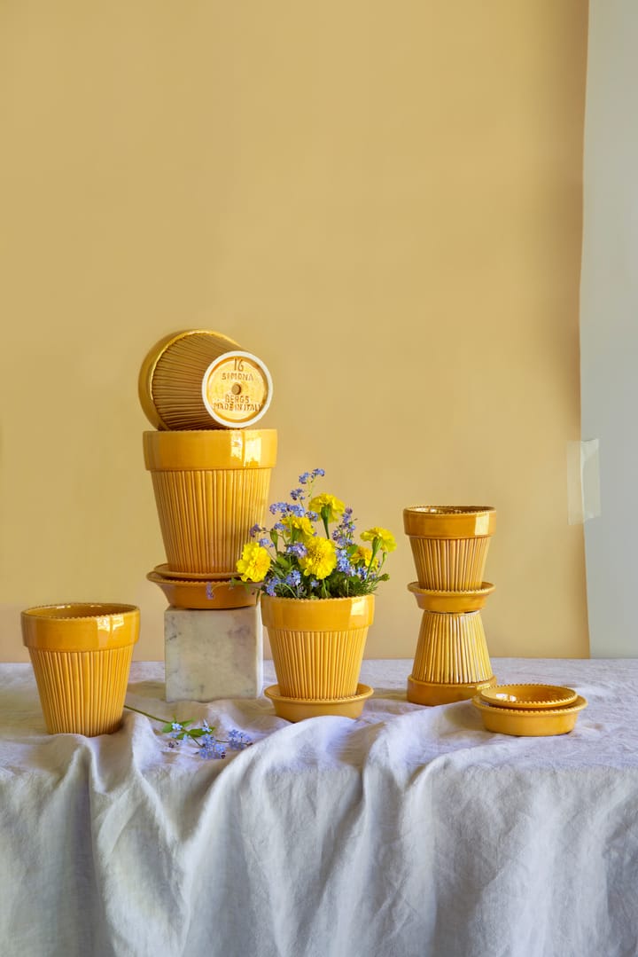 Simona Blumentopf glasiert Ø 12 cm - Yellow - Bergs Potter