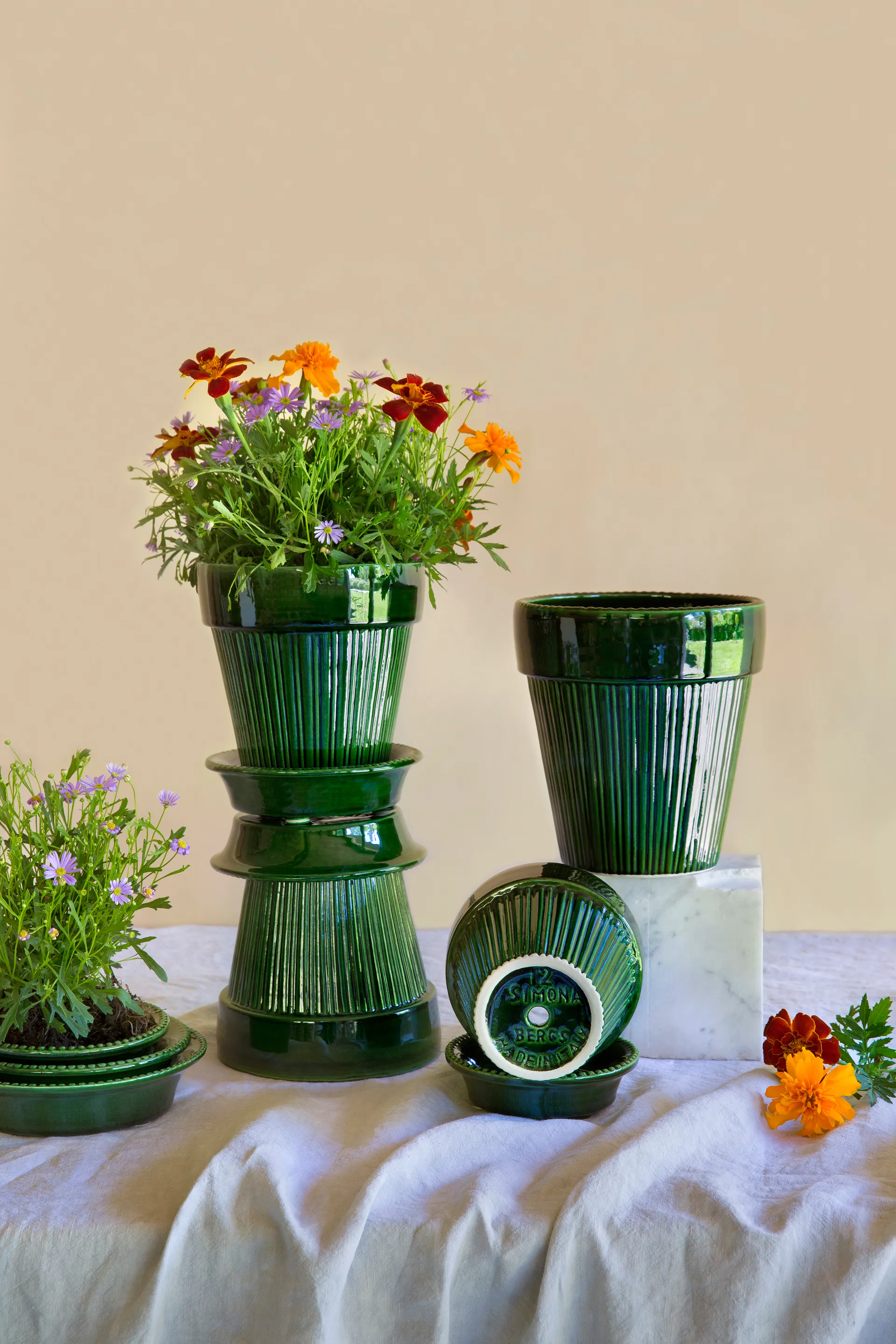 Simona Blumentopf glasiert Ø 18 cm, Green Bergs Potter