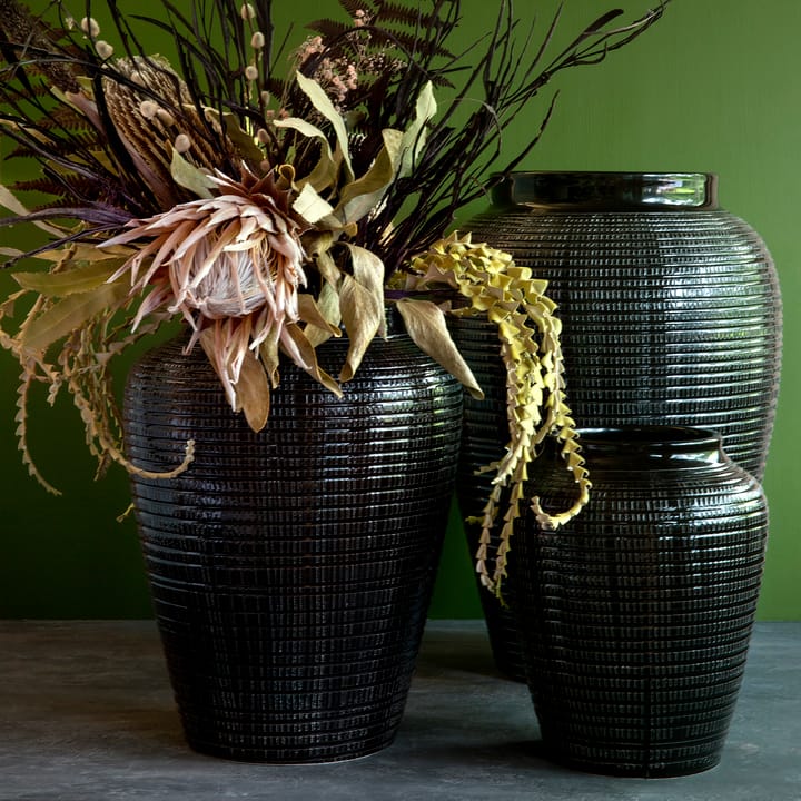 Willow Vase glasiert 25cm - Black diamond - Bergs Potter