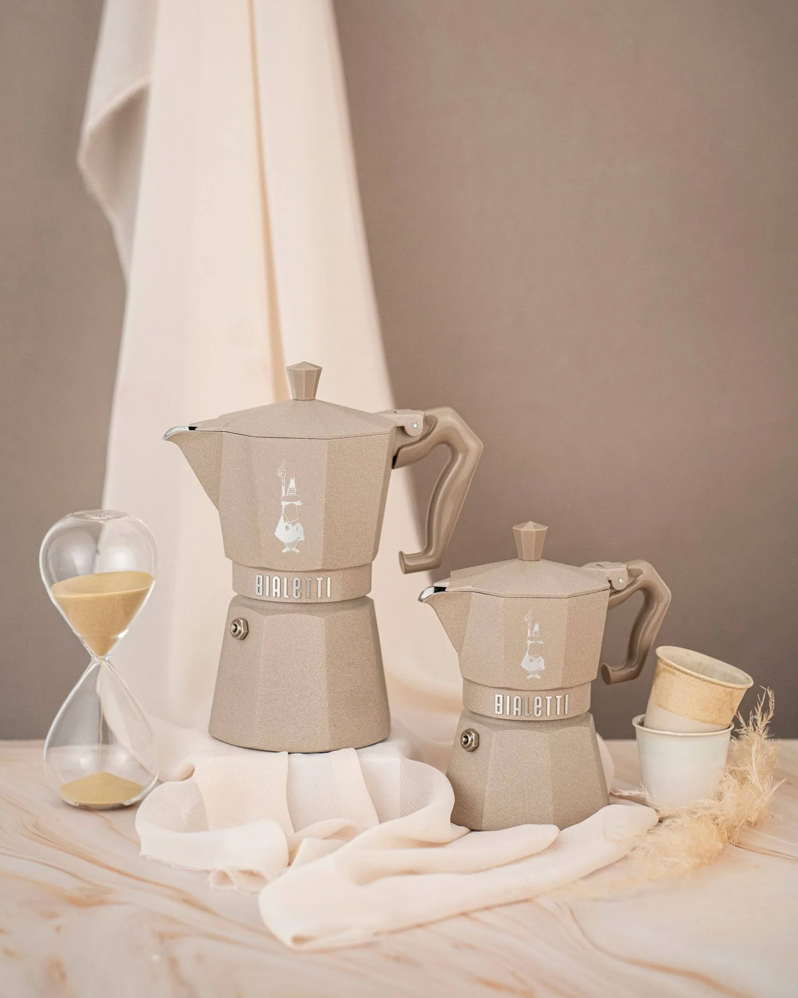 Bialetti exklusive Mokkakanne Induktion, Beige, 3-telig Bialetti