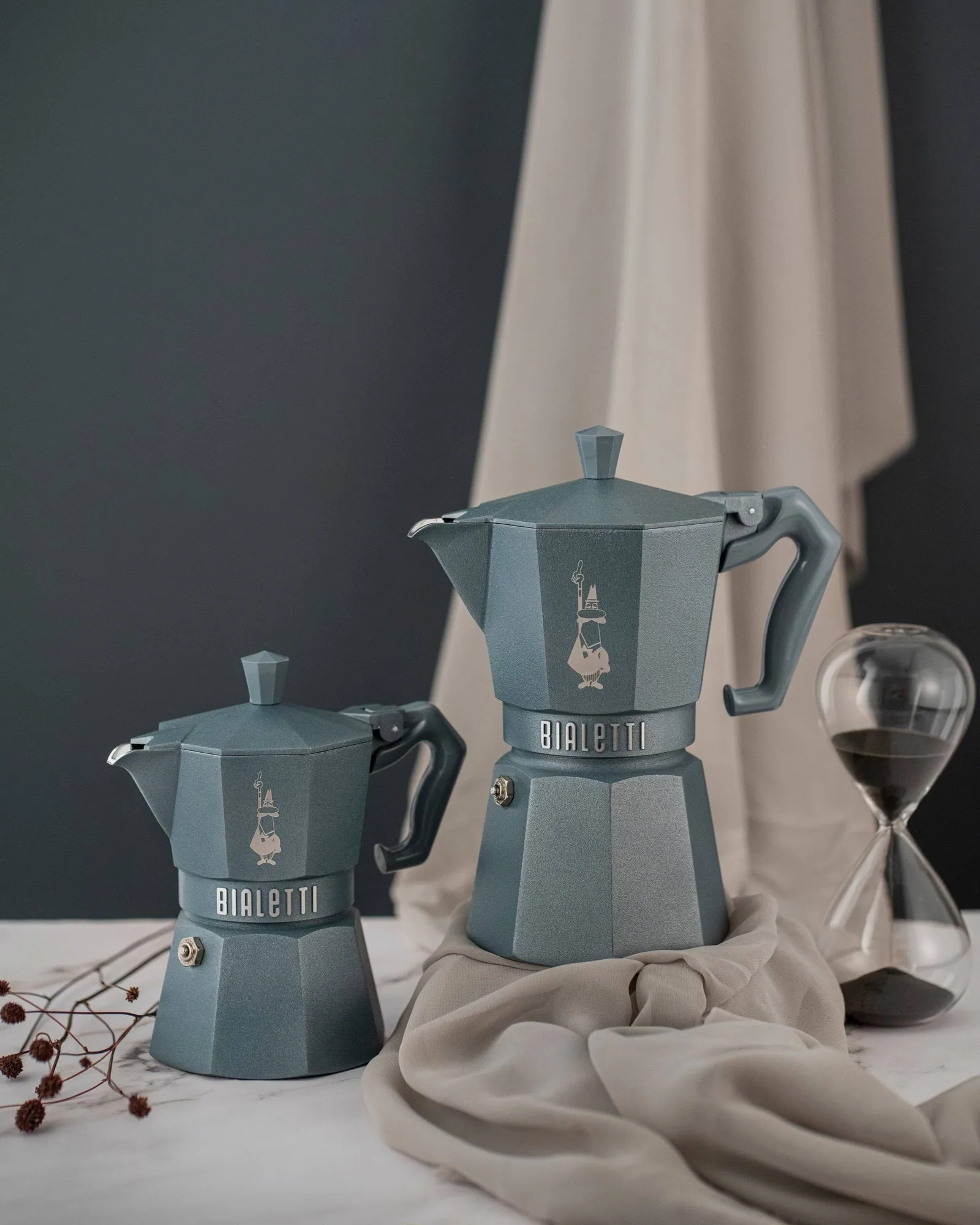 Bialetti exklusive Mokkakanne Induktion, Grau, 3-telig Bialetti