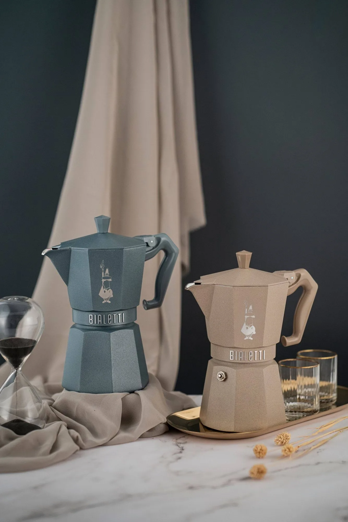 Bialetti exklusive Mokkakanne Induktion, Grau, 3-telig Bialetti