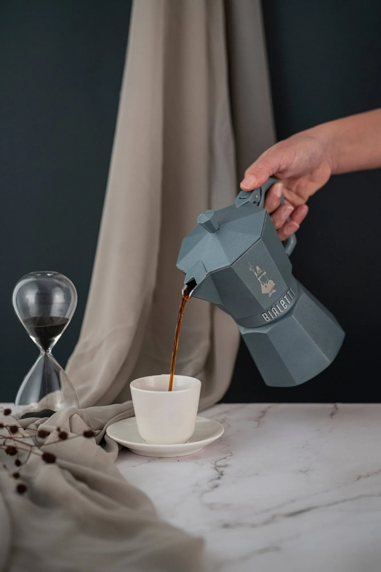 Bialetti exklusive Mokkakanne Induktion, Grau, 6-telig Bialetti