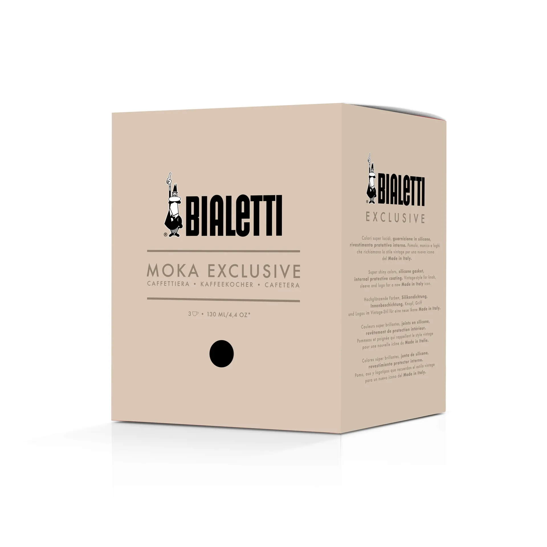 Bialetti exklusive Mokkakanne, Schwarz, 3-Tassen Bialetti