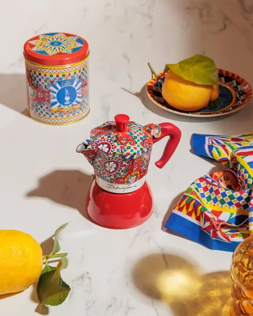Bialetti x Dolce & Gabbana Mokkakanne Induktion - Sicilian cart, 2-tlg. - Bialetti