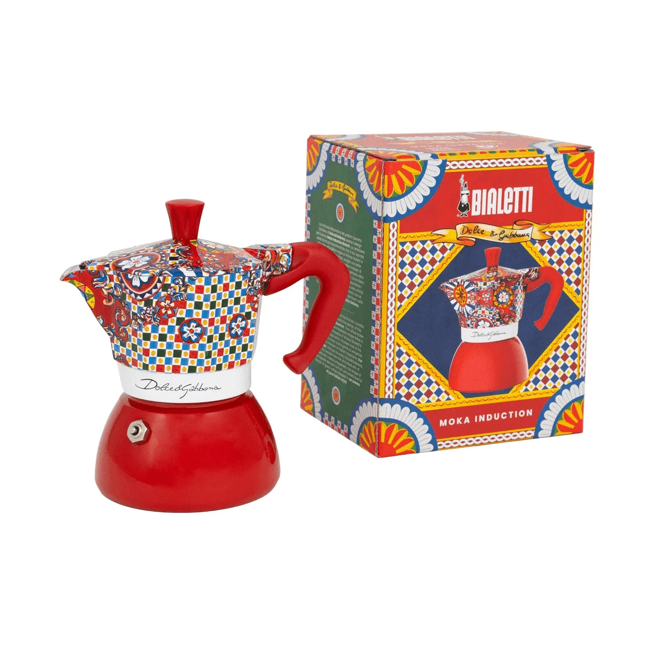 Bialetti x Dolce & Gabbana Mokkakanne Induktion, Sicilian cart, 4-telig Bialetti