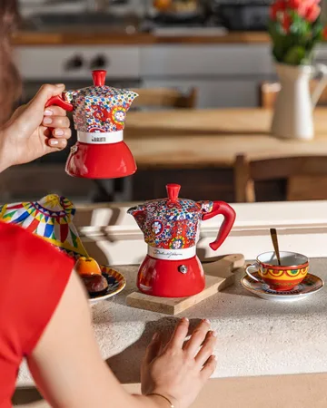 Bialetti x Dolce & Gabbana Mokkakanne Induktion - Sicilian cart, 4-telig - Bialetti
