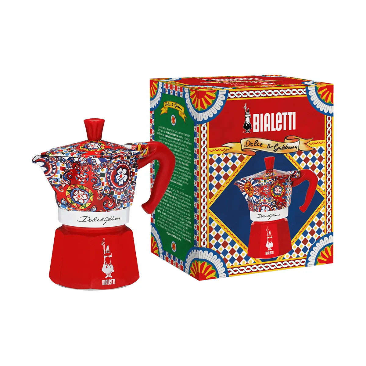 Bialetti x Dolce & Gabbana Mokkakanne, Sicilian cart, 3 Tassen Bialetti