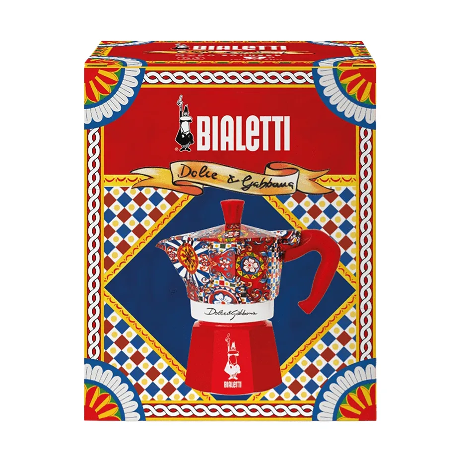 Bialetti x Dolce & Gabbana Mokkakanne, Sicilian cart, 3 Tassen Bialetti