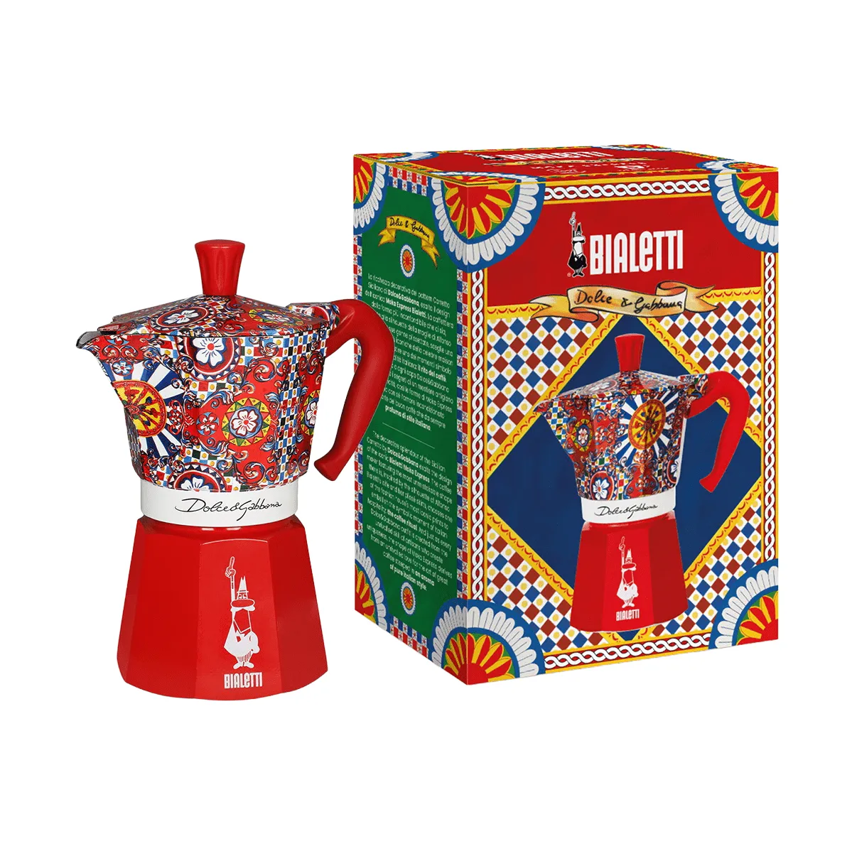 Bialetti x Dolce & Gabbana Mokkakanne, Sicilian cart, 6 Tassen Bialetti