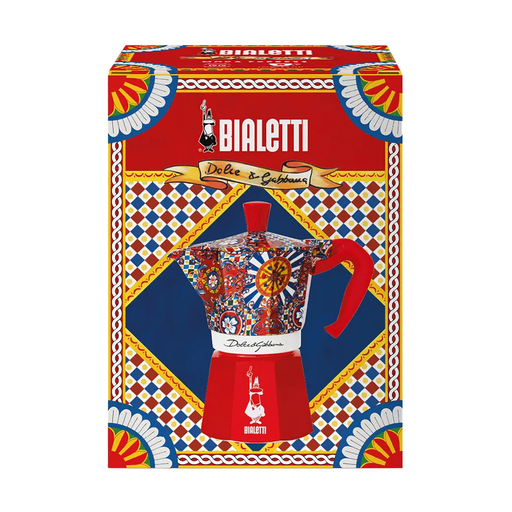 Bialetti x Dolce & Gabbana Mokkakanne, Sicilian cart, 6 Tassen Bialetti