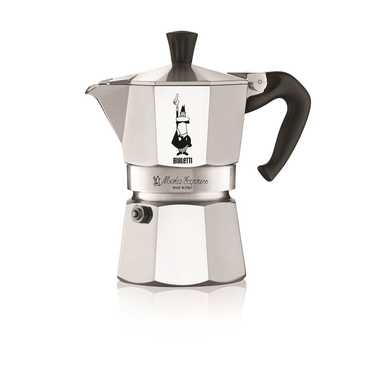 Bialetti Moka Kaffeemaschine 3 Tassen Silber