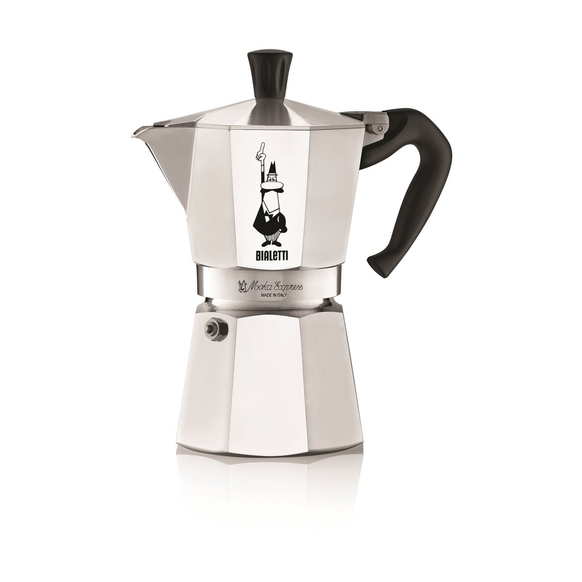 Bialetti Moka Kaffeemaschine 6 Tassen Silber