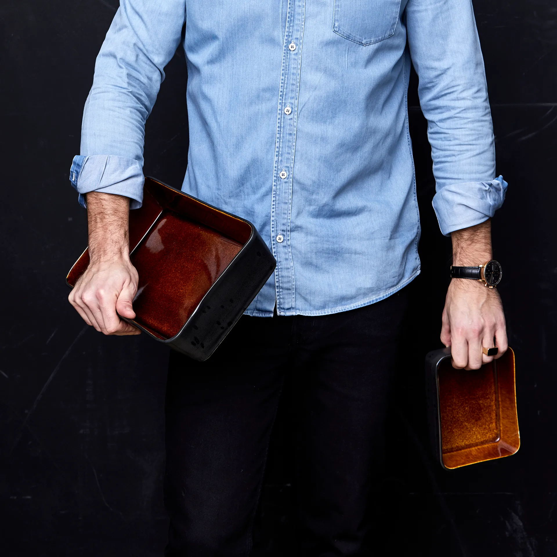 Bitz Auflaufform schwarz 30 x 17cm, Amber Bitz