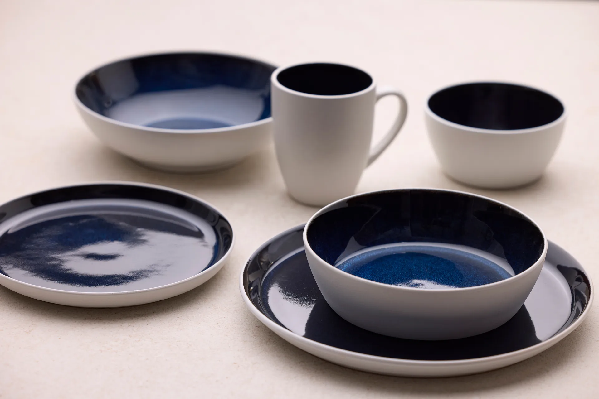 Bitz Becher Gastro 30 cl, Weiß-Dunkelblau Bitz