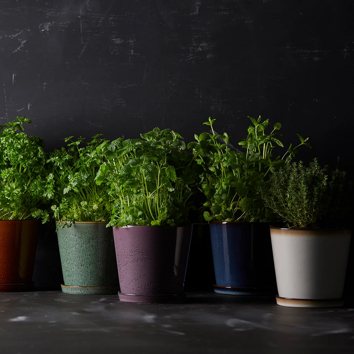 Bitz Blumentopf Ø14cm, Dunkelblau-schwarz Bitz