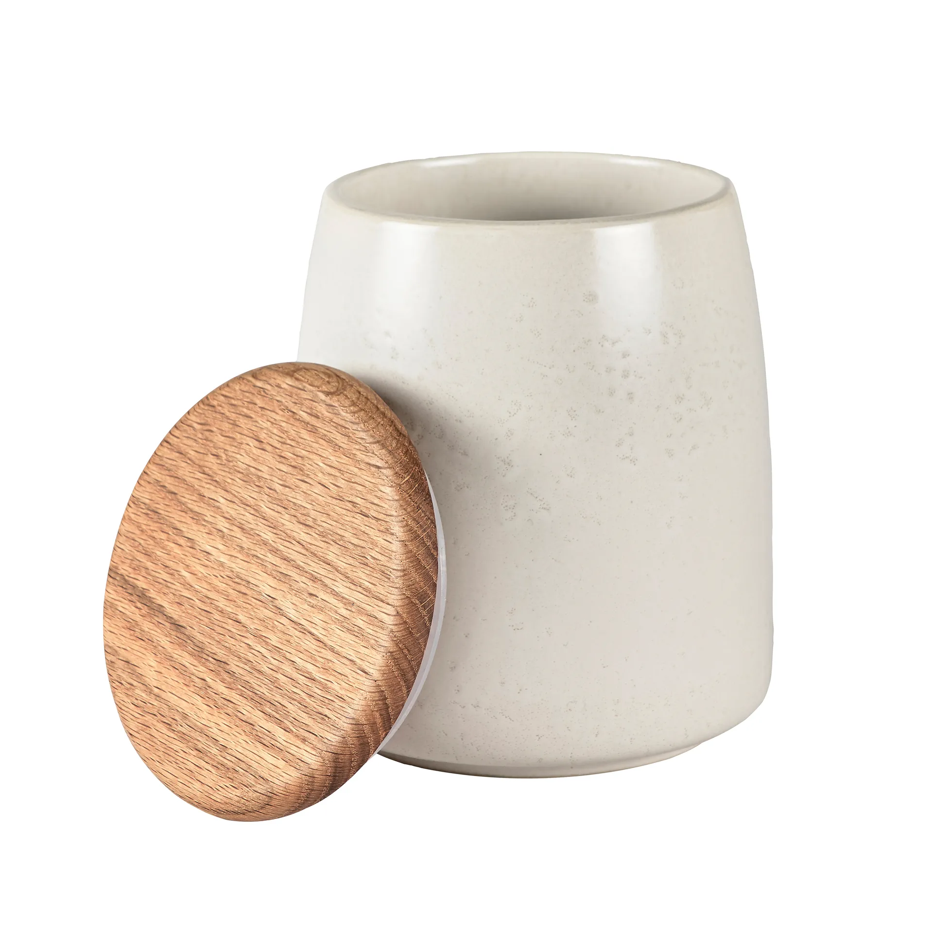 Bitz Dose mit Deckel matt 16,5cm, Matt cremeweiß Bitz