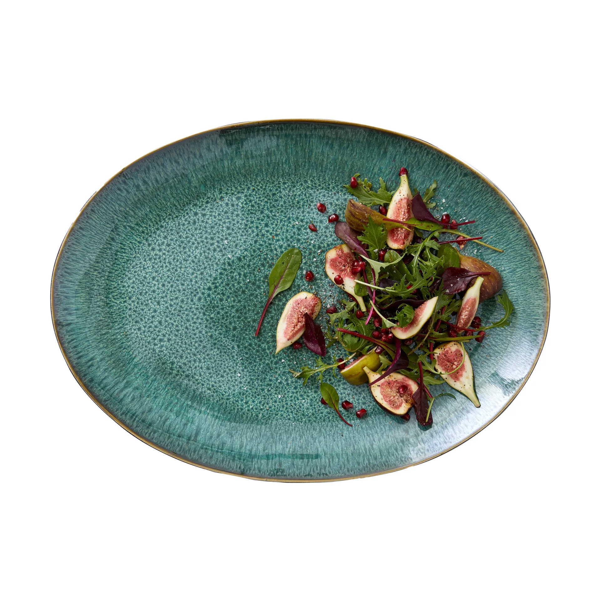 Bitz ovales Tablett 45x34 cm, Schwarz-grün Bitz