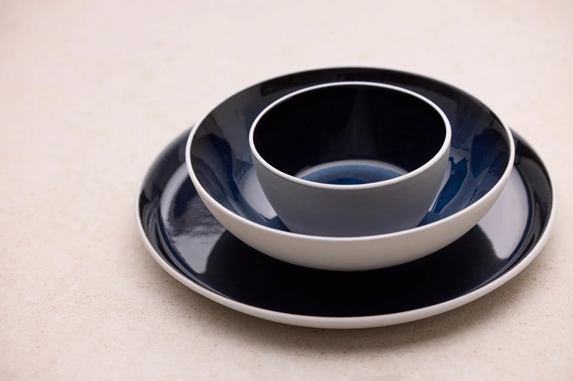 Bitz Pastaschale Gastro Ø20 cm, Weiß-Dunkelblau Bitz