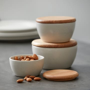 Bitz Schalenset 3er Pack mit Deckel matt - Matt cremeweiß - Bitz
