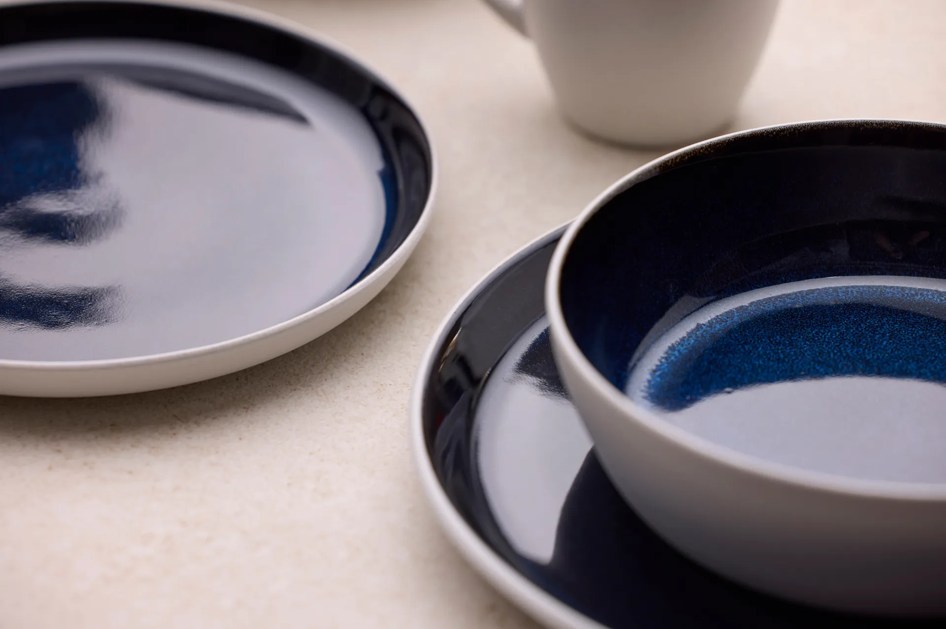 Bitz Suppenschale Ø 18cm, Weiß-Dunkelblau Bitz