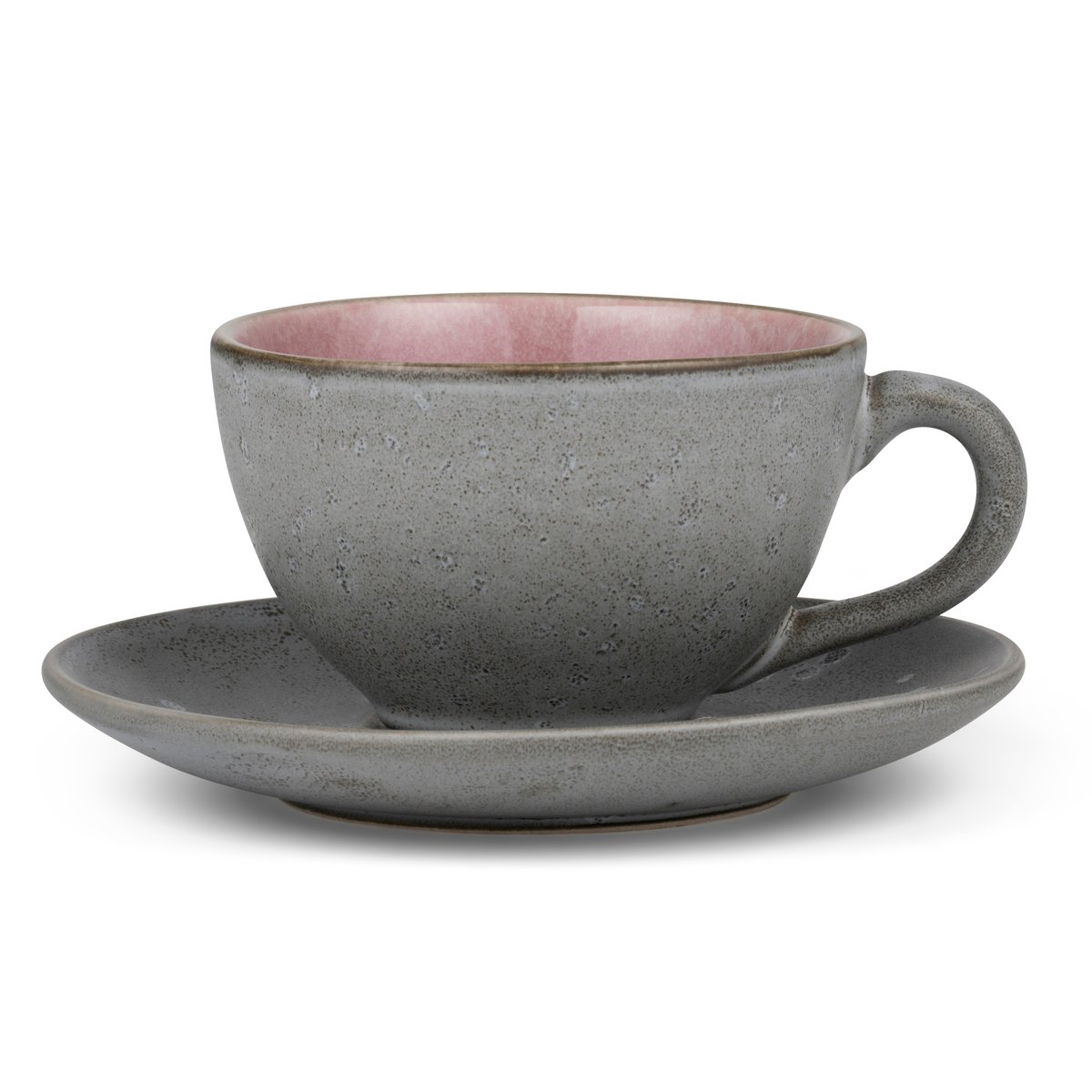 Bitz Bitz Tasse mit Untersetzer grau Rosa